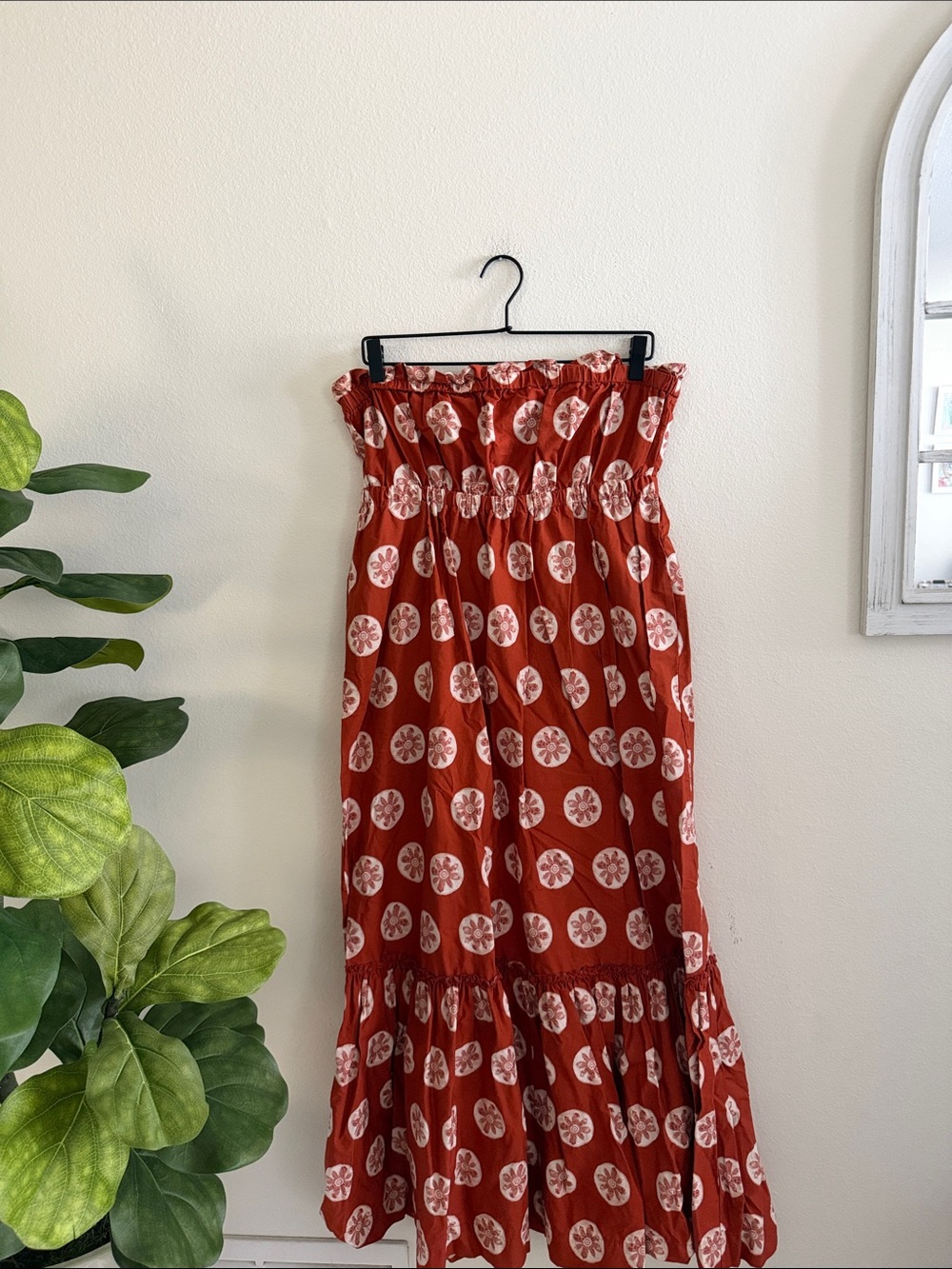Free People Strapless Rust Orange Dress